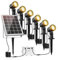 MEIKEE Luces Solares Led Exterior Jardin 6 en 1 Focos LED Exterior Solares Jardín, Blanco cálido 3000K, 3 Modos, 3 Nivels de Brillo, IP66, Iluminación al Aire Libre para Árboles, Patio, Caminos