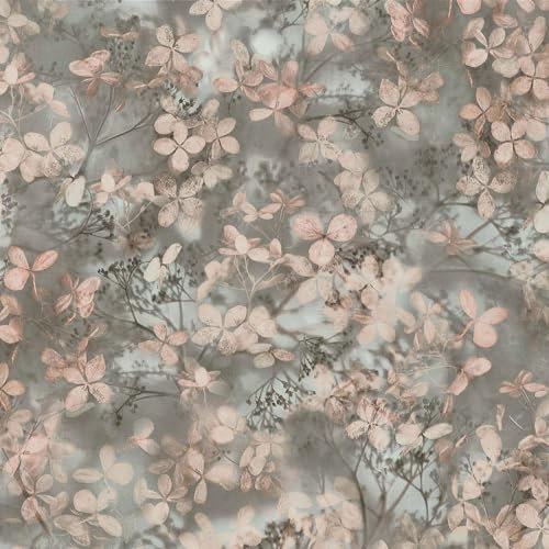 EB-Erismann Vliestapete Zweige Blätter Blüten Floral Grün Beige Creme 10415-10