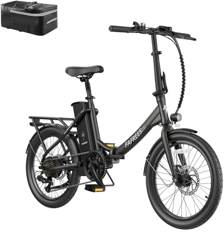 Fafrees [ Offiziell F20 Lasting E-Bike Herren 20 Zoll mit Akku 36V 18,2Ah bis 120KM, Elektrofahrrad Damen 250W, Ebike Mountainbike 25KM/H, E Klappfahrrad Erwachsene 120KG Gehhilfe (Gunmetal-Schwarz)