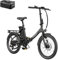 Fafrees [ Offiziell F20 Lasting E-Bike Herren 20 Zoll mit Akku 36V 18,2Ah bis 120KM, Elektrofahrrad Damen 250W, Ebike Mountainbike 25KM/H, E Klappfahrrad Erwachsene 120KG Gehhilfe (Gunmetal-Schwarz)