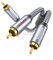 SOUNDFAM Câble RCA Y - 2M - Câble RCA Répartiteur 1-RCA Mâle vers 2-RCA Mâle Câble Audio Stéréo pour Subwoofer, Amplificateur, Hi-Fi & Home Cinéma, Analogique & Numérique