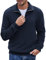COOFANDY Troyer Herren 1/4 Zip Strickpullover Männer Solid Langarm Winterpullover Navy Blau M