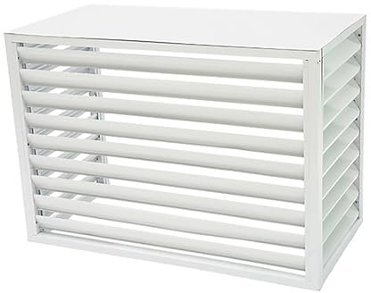 Verkleidung Klimaanlage Außengerät, Diebstahlsichere AC-Abdeckung aus robustem Aluminium Gartenzaun-Mülleimer-Einhausung, Blumenständer für Gartendekoration(White,100*50*70cm/39.5*20*28in)