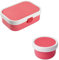 Mepal | Kinder Obst- und Bento Box | Campus meets Fruits | Spülmaschinenfest & BPA-frei | 300 & 750 ml | Mit Fächern, Gabel & Clip-Verschluss | Perfekt für Snacks & Mahlzeiten | Pink