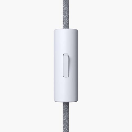 3x Stück - Lightstock Tasteful Switch, Zylindrischer Schalter, 1-pol., mit Erdungsklemme, Weiß