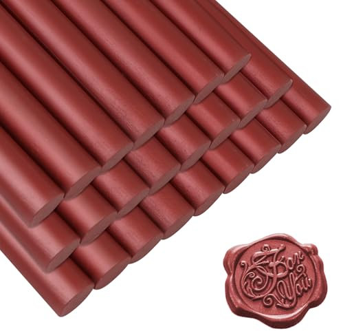24 Stücke Klebe Pistole Siegellack Wachs Sticks 11 mm Siegelwachs-Stäbchen,Vintage Wachs Siegel Stempel und Brief, Runde Retro Siegellack Stic für Umschläge Karten Hochzei
