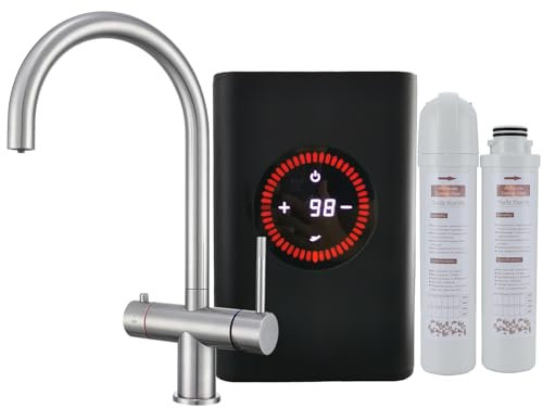 Yamataro 3in1 Boiling Water Tap Instant Hot Water Tap Hot Cold Filtered Boiling Water Kitchen Faucet Stainless Steel (with Boiler and Filter)