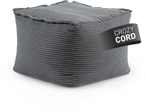 Lumaland Modular Sitzsack-Hocker - Cord-Reihe | Indoor Sitzsack mit Softer Struktur, ideal Sofa Modulen & zum Pouf | Bean Bag mit Füllung - für Wohnzimmer & Co. - 54x54x40 cm