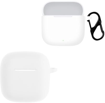 KZIOACSH Silicone Case for Huawei Freebuds SE 3/Huawei Freebuds SE 2, Ultra Slim Anti-Scratch Anti-Lost Protective Lightweight Washable Sumdge-Proof Earphone Skin Cover with Carabiner, White