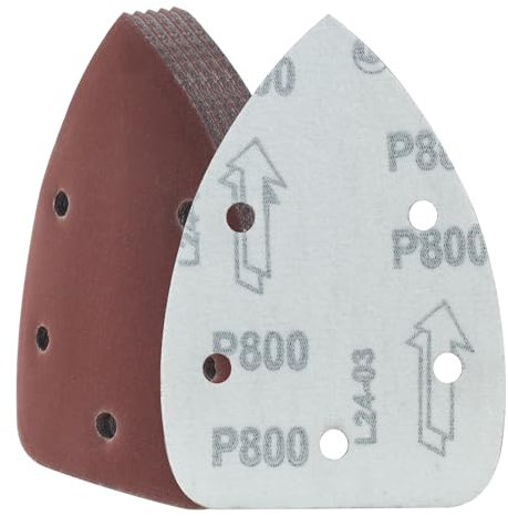 Cjueiom 25 Pcs 800 Grit Mouse Sander Sandpaper, 5 Hole Hook and Loop Sander Pads for 140mm Sanding Machine