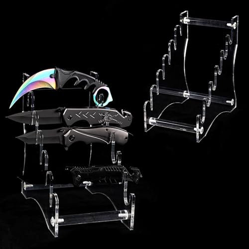 LEILINLIFE Acrylic Knife Display Stand for Precious Blades Display Holder- Ideal for Daggers,Knifes -Home Decoration Acrylic Display Dagger Stand (Clear)