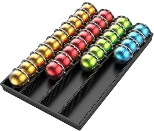 SZWQILIN Support de rangement pour capsules de café compatibles avec Nespresso Vertuo Vertuoline pour la maison, le bureau, la station de café (noir)