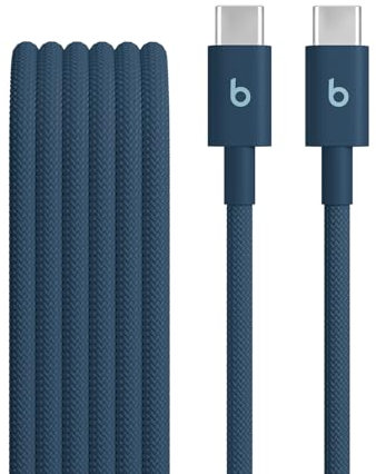 Beats USB-C to USB-C Woven Cable, Fast Charging, Durable/Tangle-Free, Compatible Charger for Apple & Android Devices (1.5 m) – Nitro Navy