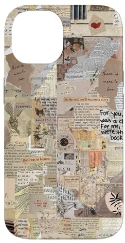 Aesthetic Vintage Old Newspaper Retro Collage Pattern Art Case for iPhone 14