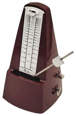 NALU Metronom Klassisches mechanisches Aufzieh-Design mit Glocke für Klavier, Gitarre, Violine und alle Instrumente (N-Dunkelrot)