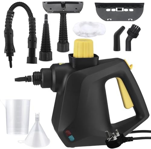 LeCao Handheld Steam Cleaner, Portable Steam Cleaners, Steam Cleaner Handheld with Safety Lock and 8 Accessories,Portable Multi-Purpose for Clean Car, Sofa, Floor, Bathroom, Window