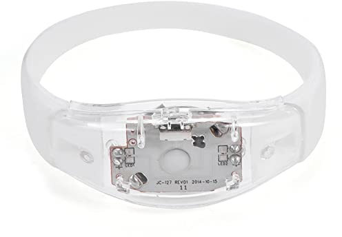 Leuchtende Armbänder für Konzert, Leuchtendes Armband Leucht Armbänder Flash LED Light Bracelet LED Bracelet Party Silikon Armband Kinder, für Joggen, Laufen, Hundewandern, Outdoor Sports, Weiß