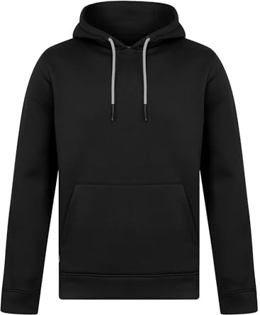 Tokyo Laundry Men's Plain Brushback Fleece Pullover Hooded Top Jet Black
