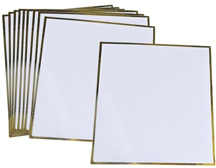 Nishiyuenyi 10 Stück Shikishi Boards Kalligrafie Autogrammkarten Künstlerbedarf Washi Papier Goldrahmen für Sammler Convention Events, 18 X 21 cm