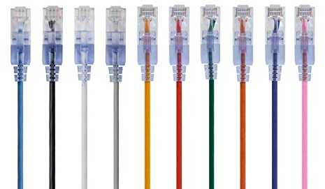 Monoprice SlimRun Lot de 10 câbles de raccordement Ethernet Cat6A - Câble réseau Internet - RJ45 (toron) UTP - Fil de cuivre Nu Pur - 30 AWG, 0,6 m