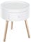 HOMCOM Couchtisch Wohnzimmertisch mit Schublade Runder Kaffeetisch mit Holzbeinen Beistelltisch Sofatisch für Wohnzimmer 38 x 38 x 45 cm, Weiß