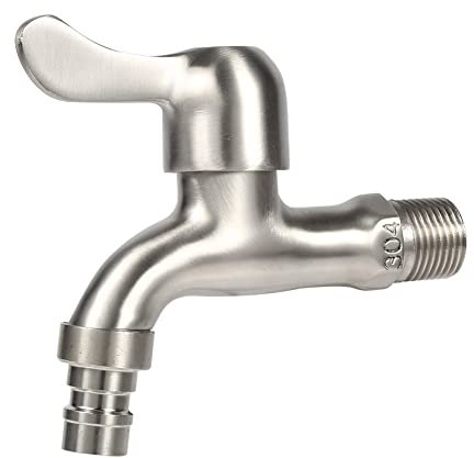 G1 / 2 '' Robinet De Baignoire Pour Machine à Laver 304 Robinet d'Eau En Acier Inoxydable Chromé Pour Machine à Laver Jardin Potager (Bouche Pointue)