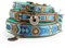 Dog with a Mission - Hundehalsband XXL | Farbenfroh in Blau und Türkis | Boho, Ethno, Ibiza, Hippie | Für extra große Hunde | Handgemacht | Modisch und Bunt | Aus weichem Echtes Leder | 4 cm Breit
