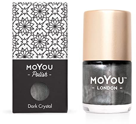 Moyou London Premium Stamping Nail Polish, 9ml - Dark Crystal, Silver