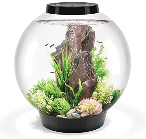biOrb 72011 CLASSIC 60 LED, 60 L, schwarz - dekoratives, rundes Acryl-Aquarium, Komplett-Set mit patentiertem Filtersystem, LED-Beleuchtung