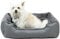 ZOLLNER Hundebett, Katzenbett, 50x60 cm, waschbar, Arctic Samt, grau