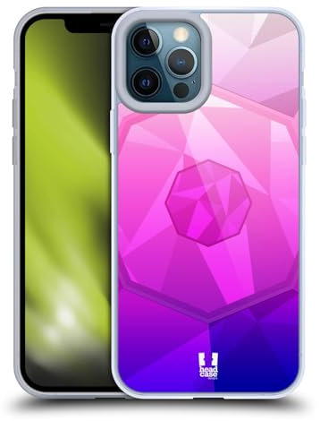 Head Case Designs Rosa Blu Ombre Geometriche Custodia in Gel [Protezione di Grado Militare] Compatibile con Apple iPhone 12 PRO Max E Compatibile con MagSafe