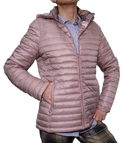 Fantasy Giacca Piumino Leggera Ecologica 100 Grammi Trapuntino Foderata Taglie Grandi Mezza Stagione Donna Ragazza (50, Rosa)
