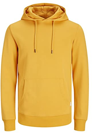 JACK & JONES Men's Jjebasic Noos Sweat Hood Sweatshirt, Golden Orange, S