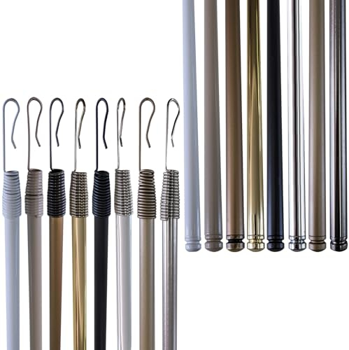 TENDEEVOLUTION Asta Tiratenda in Acciaio Zincato da 125 cm, Laccato in Diversi Colori. Bastone Tiratenda Resistente, Apritenda Rigido, Accessori per Tende da Interno (ORO SATINATO)