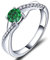 YL Verlobungsring Ehering 925 Sterling Silber mit Grün Zirkonia Mai Geburtsstein Unendlichkeit Ring Solitärring für Damen（Größe 54）