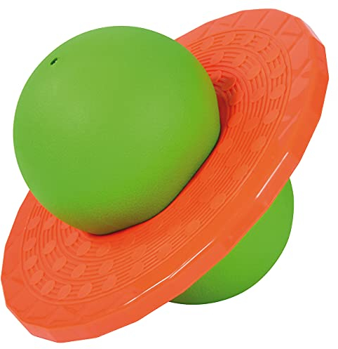 EDUPLAY 170387 Planeten-Hüpfball, Scheibe: Ø 45 cm, grün/orange