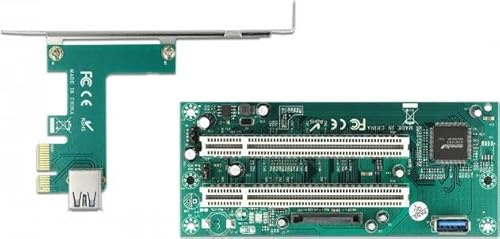 DeLOCK Riser Karte PCI Express x1 zu 2 x PCI 32 Bit Slot mit 60 cm Kabel