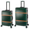 Travelhouse Paris Reise Koffer Trolley Aluminium Rahmen Hartschale Grün Reisekoffer 2er Set M+L