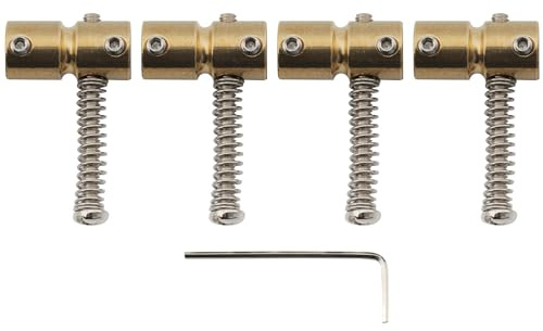 Musiclily Pro 19mm Pontets Basse en Laiton Chrome Lot de 4 | pour Chevalet 4 Cordes Precision Jazz Bass