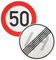 Original 2 x Verkehrsschild Ende 49 km/h und Nr. 274-50 50 km/h zum 50 Geburtstag Geschenk Straßenschild Verkehrszeichen Geburtstagsschild Temposchild