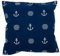 Seaside No.64 - Maritimes Kissen mit Ankern und Wellen für Couch, Bett, Boot, Terrasse - blau mit weißen Symbolen - in der Größe 40cm x 40cm - mit Reißverschluss - waschbar bei 30°