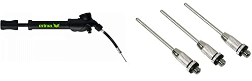 Erima Ballpumpe Pumpe mit Luftdruckmesser & Zubehör VENTILNADELN 3 STK., alusilber, One Size, 731307