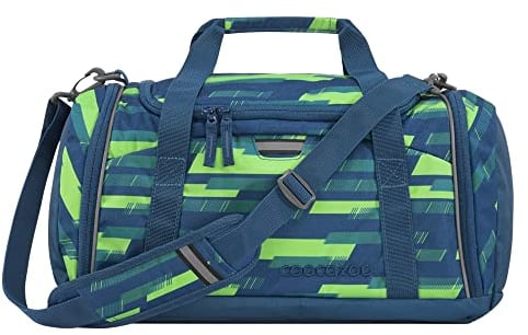 coocazoo Sporttasche „Lime Stripe”, blau-grün, Hauptfach, Nasswäschefach, Seitentasche, Reflektoren, 20 Liter, ab der 3. Klasse