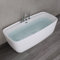 doporro Freistehende Design-Badewanne rechteckig Vicenza612 170x80x58cm inkl. Ablaufgarnitur und Überlauf aus Acryl in Weiß und DIN-Anschlüssen