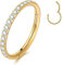 YEBOCIYO Conch Septum Ring 6mm 16G Gold Würfel Zirkon Ohrringe Rook Helix Daith Tragus 316L Chirurgenstahl Nasen Lippe Bauch Piercing