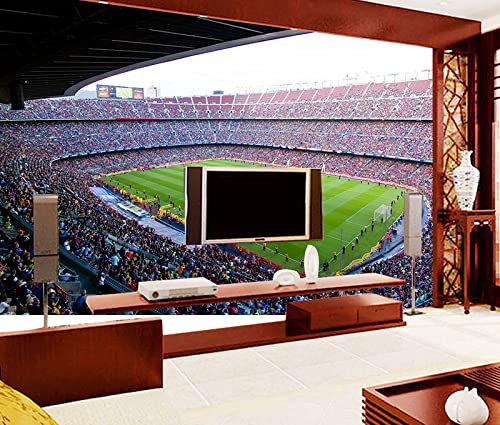 XLMING Grand Stade De Football Sport Papier Peint Décoration Murale Fond 3D Photo Murale Football 3D Sticker Mural Papier Peint 3D Salon TV Salle de Séjour Chambre à Coucher Mural Enfant-150cm×105cm