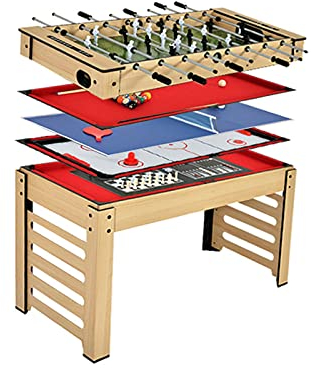 Samnuerly Tischkicker Standard-Kickertisch Tragbare Mini-Tischplatte Billard Fußball Wettbewerb Sport Heimspielzimmer Spielzeug Mini-Fußballtisch (D)