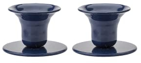 Kunstindustrien® The Bell Kerzenhalter Stabkerze, in 16 Farben erhältlich, Minimalistischer Kerzenständer aus Eisen, Candle Holder für Kerzen mit Durchmesser von 21-23 mm, 2er-Set (Dunkelblau)