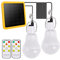 TechKen 2 bombillas solares con mando a distancia, lámpara solar LED luz portátil lámpara solar lámpara 3 W 3 m cable de carga solar panel de iluminación
