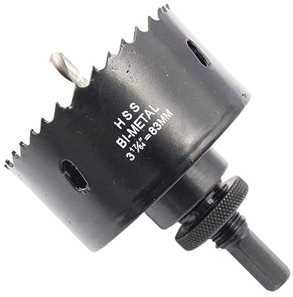 Scie cloche 83mm,LAIWEI Scie cloche avec arbor A2 Heavy Duty, 4341 Foret central, Profondeur de coupe 38mm pour percer des trous dans le bois, les profilés en aluminium, le PVC et les tuyaux en métal